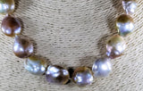Big Fresh Water Naturally Color Baroque Pearls Strand with 14Kt Solid Gold Clasp