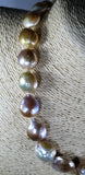 Big Fresh Water Naturally Color Baroque Pearls Strand with 14Kt Solid Gold Clasp