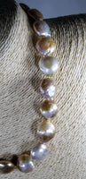 Big Fresh Water Naturally Color Baroque Pearls Strand with 14Kt Solid Gold Clasp