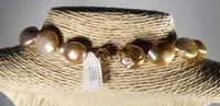 Big Fresh Water Naturally Color Baroque Pearls Strand with 14Kt Solid Gold Clasp