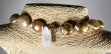 Big Fresh Water Naturally Color Baroque Pearls Strand with 14Kt Solid Gold Clasp
