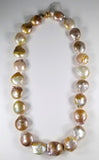 Big Fresh Water Naturally Color Baroque Pearls Strand with 14Kt Solid Gold Clasp
