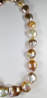 Big Fresh Water Naturally Color Baroque Pearls Strand with 14Kt Solid Gold Clasp