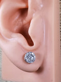 Solid White Gold Studs with Diamonds