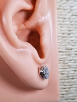 Solid White Gold Studs with Diamonds