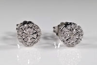 Solid White Gold Studs with Diamonds