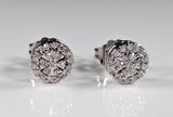 Solid White Gold Studs with Diamonds