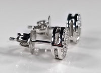 Solid White Gold Studs with Diamonds