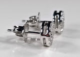 Solid White Gold Studs with Diamonds
