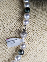 Beautiful Strand of South Sea Pearls in Multi Color with Studs in Solid White Go