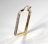 Diamond Hoops in Solid Gold