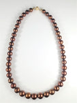 Rare Chocolate Brown AAA+ South Sea Pearls Strand with Solid Gold Clasp