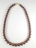Rare Chocolate Brown AAA+ South Sea Pearls Strand with Solid Gold Clasp
