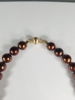 Rare Chocolate Brown AAA+ South Sea Pearls Strand with Solid Gold Clasp