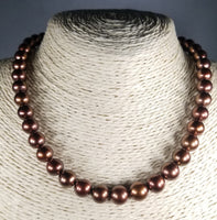Rare Chocolate Brown AAA+ South Sea Pearls Strand with Solid Gold Clasp