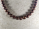 Rare Chocolate Brown AAA+ South Sea Pearls Strand with Solid Gold Clasp