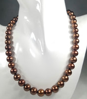 Rare Chocolate Brown AAA+ South Sea Pearls Strand with Solid Gold Clasp