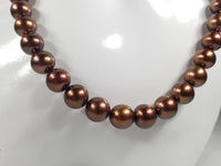 Rare Chocolate Brown AAA+ South Sea Pearls Strand with Solid Gold Clasp