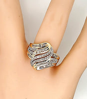 Solid Yellow Gold Diamond Ring