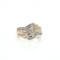 Stunning Solid Yellow Gold Diamond Ring