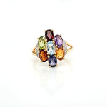 Beautiful 14Kt Yellow Gold Diamond Ring with Different Gemstones