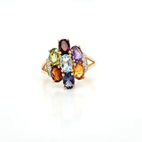 Beautiful 14Kt Yellow Gold Diamond Ring with Different Gemstones