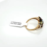 Beautiful 14Kt Yellow Gold Diamond Ring with Different Gemstones