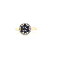 Natural (Untreated) Sapphire Ring With Diamonds in Solid 14Kt Yellow Gold