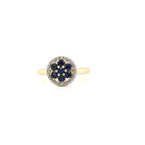 Natural (Untreated) Sapphire Ring With Diamonds in Solid 14Kt Yellow Gold