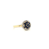 Natural (Untreated) Sapphire Ring With Diamonds in Solid 14Kt Yellow Gold