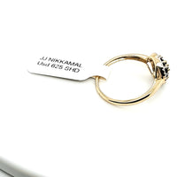 Natural (Untreated) Sapphire Ring With Diamonds in Solid 14Kt Yellow Gold