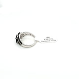 Black, White & Blue Diamond Ring in Solid 14Kt White Gold