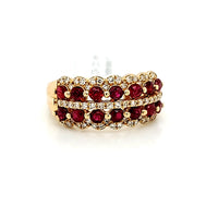 Natural Ruby Ring with Natural Diamonds in Solid 14Kt Gold