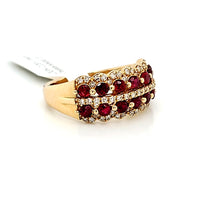 Natural Ruby Ring with Natural Diamonds in Solid 14Kt Gold