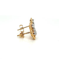 14Kt Solid Gold Heart Diamond Studs