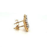 14Kt Solid Gold Heart Diamond Studs