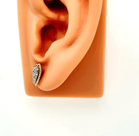 14Kt Solid Gold Heart Diamond Studs