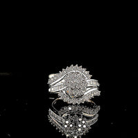 14Kt Solid White Gold Diamond Ring