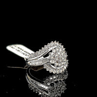 14Kt Solid White Gold Diamond Ring