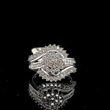 14Kt Solid White Gold Diamond Ring