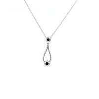 Diamond & Sapphire Pendant Set in Solid White Gold
