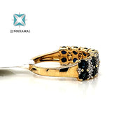 Natural (Untreated) Sapphire Ring With Diamonds in Solid 14Kt Yellow Gold