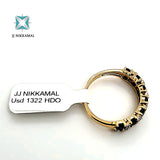 Natural (Untreated) Sapphire Ring With Diamonds in Solid 14Kt Yellow Gold