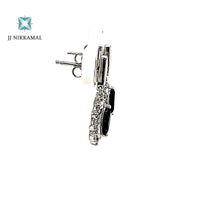 14Kt White Gold, Sapphires & Diamond Earrings