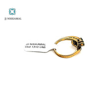 Solid 18Kt Gold Ring with Natural Emerald & Diamonds