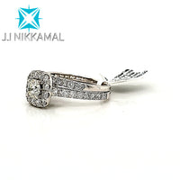 Beautiful Solitaire Diamond Ring with a Wedding Band in Solid 14Kt White Gold