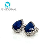 Rare Natural Sapphire with Diamonds in Solid 14Kt Gold