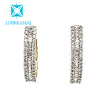 Everyday Wear Stunning Diamond Hoops in Solid Gold