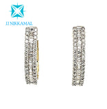 Everyday Wear Stunning Diamond Hoops in Solid Gold