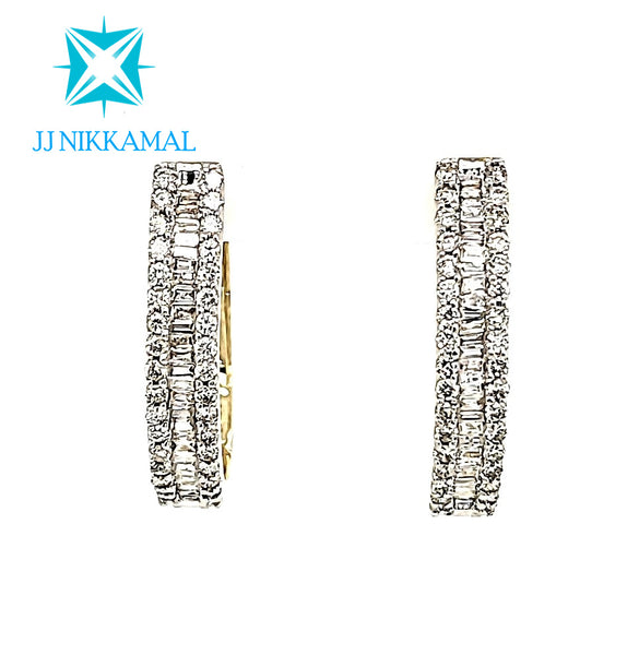 Everyday Wear Stunning Diamond Hoops in Solid Gold